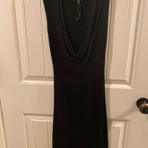 Black, knee length cow neck sweater dress